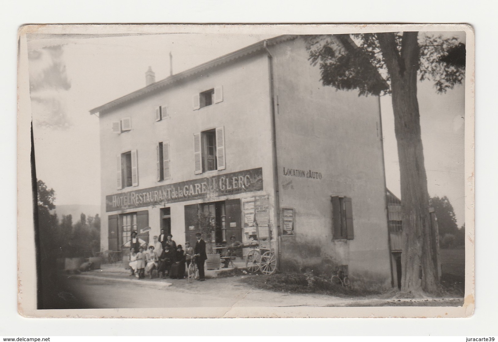 Saint-Amour.39.Jura.Carte Photo.Hôtel-Restaurant De La Gare J.Clerc. - Autres & Non Classés