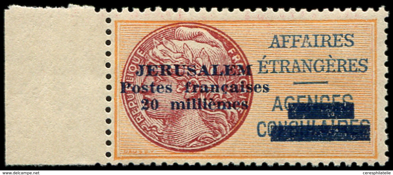 ** Spécialités Diverses - JERUSALEM 2 : 20m Jaune Orange Et Brun-rouge, Bdf, TB - Guerre (timbres De)