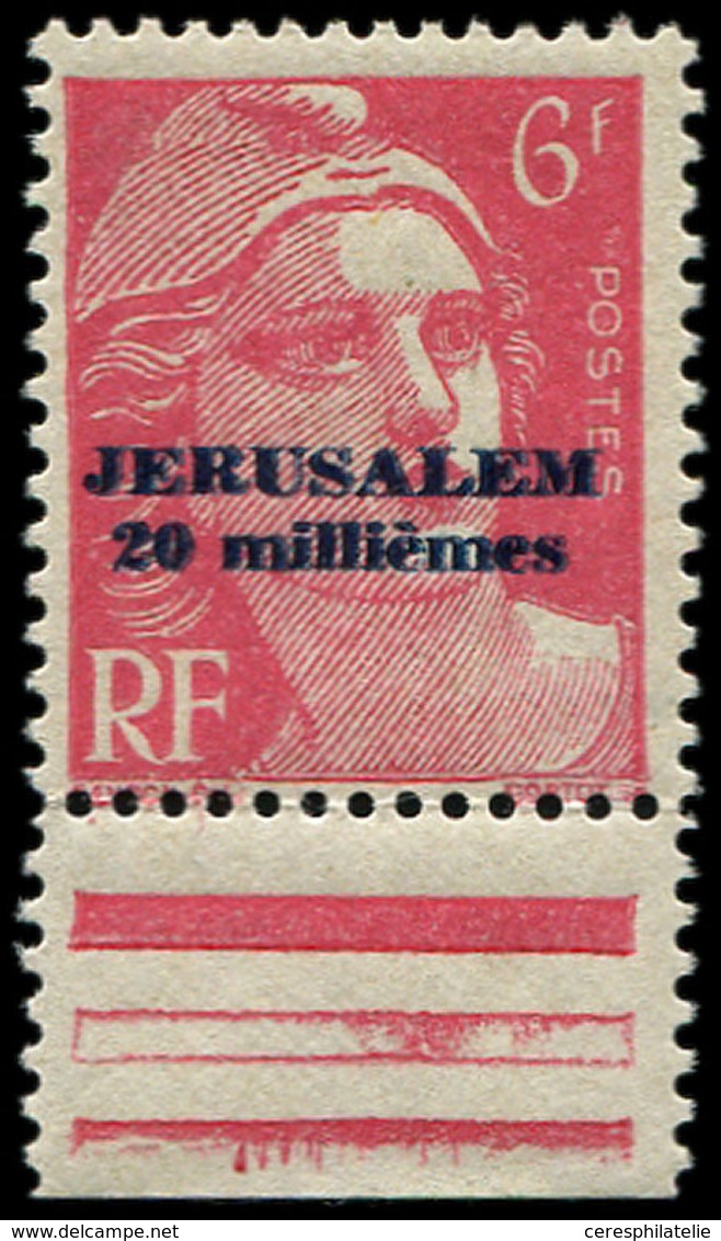 ** Spécialités Diverses - JERUSALEM 3 : 20m S. 6f. Rouge, Bdf, TB. Br - Guerre (timbres De)