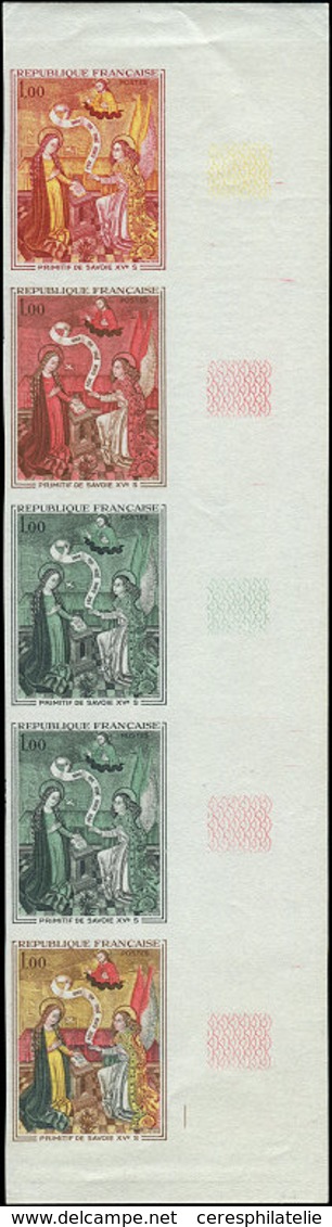 ** ESSAIS DE COULEURS NON DENTELES - 1640   Primitif De Savoie, BANDE De 5 ESSAIS De COULEUR NON DENTELES Cdf, Un Ex. Da - Autres & Non Classés