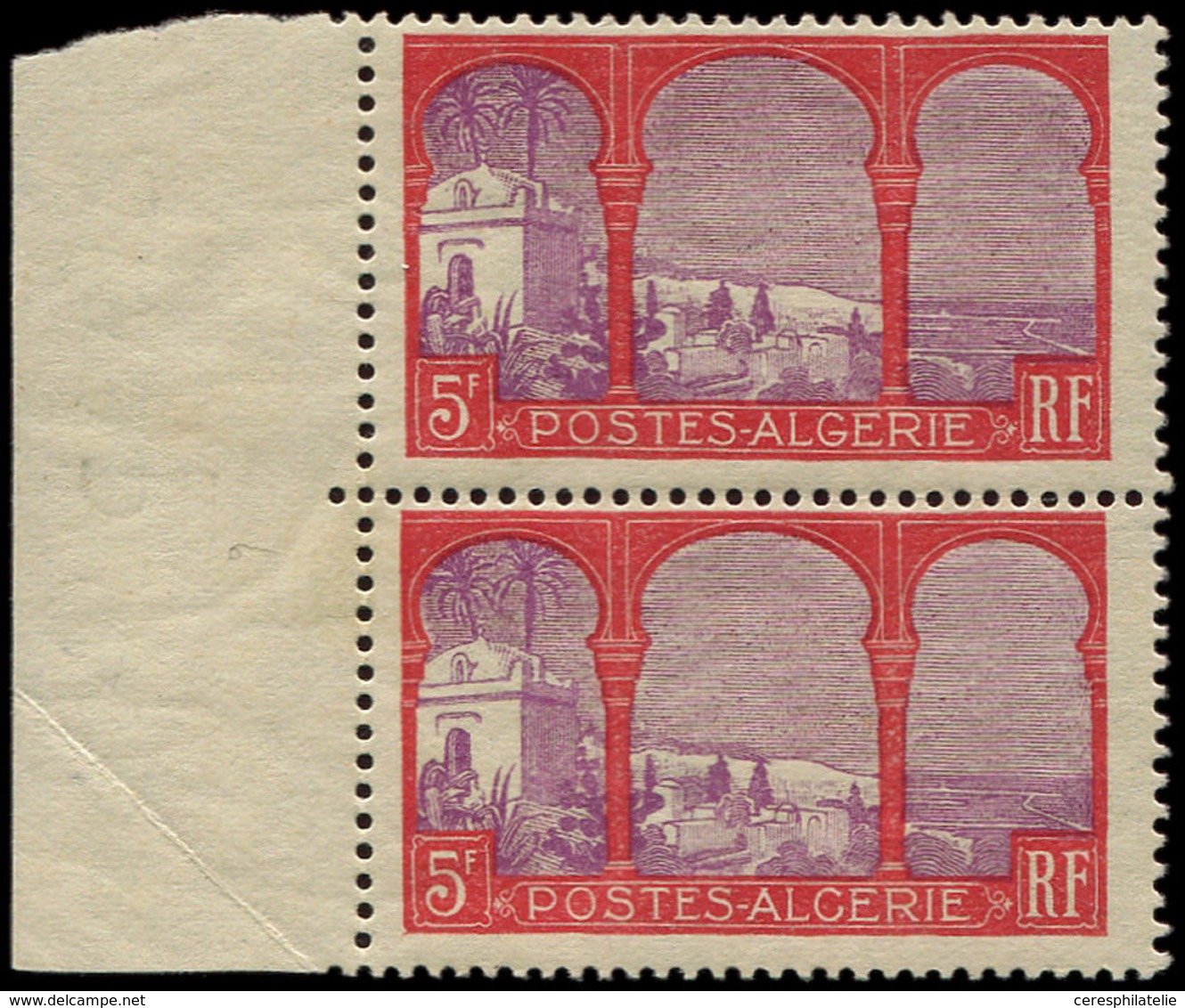 ** ALGERIE 56a : 5f. Rouge Et Violet, ALCERIE Tenant à Normal, TB - Briefe U. Dokumente