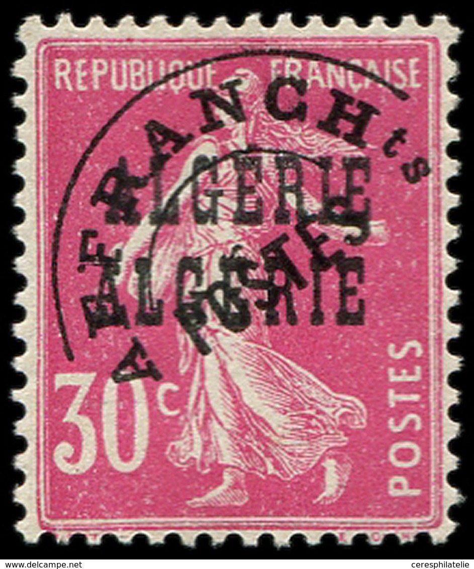 ** ALGERIE Préo 6a : 30c. Rose, DOUBLE Surcharge, TB - Sonstige & Ohne Zuordnung