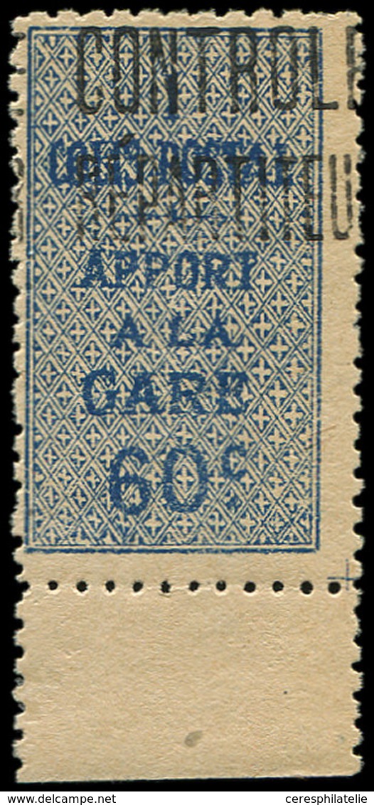 * ALGERIE Colis Px 7A : 60c. Bleu, Contrôle Répartiteur, Bdf, TB - Paketmarken