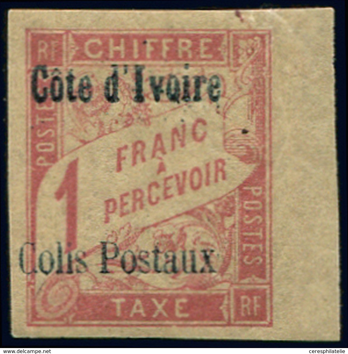 * COTE D'IVOIRE Colis Px 4 : 1f. Rose Sur Paille, Bdf, TB. Br - Autres & Non Classés