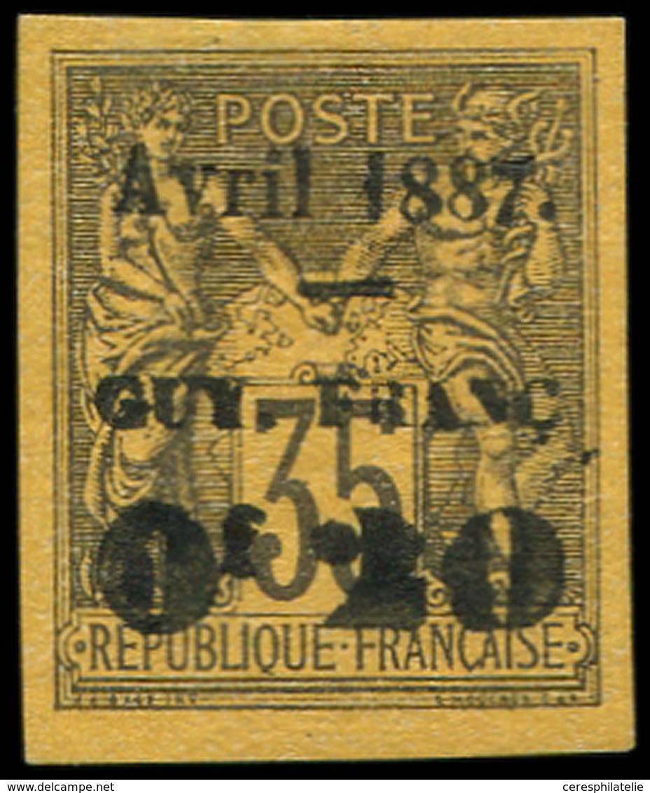 (*) GUYANE 4b : 0f20 Sur 35c. Violet Sur Orange, DOUBLE Surch., TB. Br - Autres & Non Classés