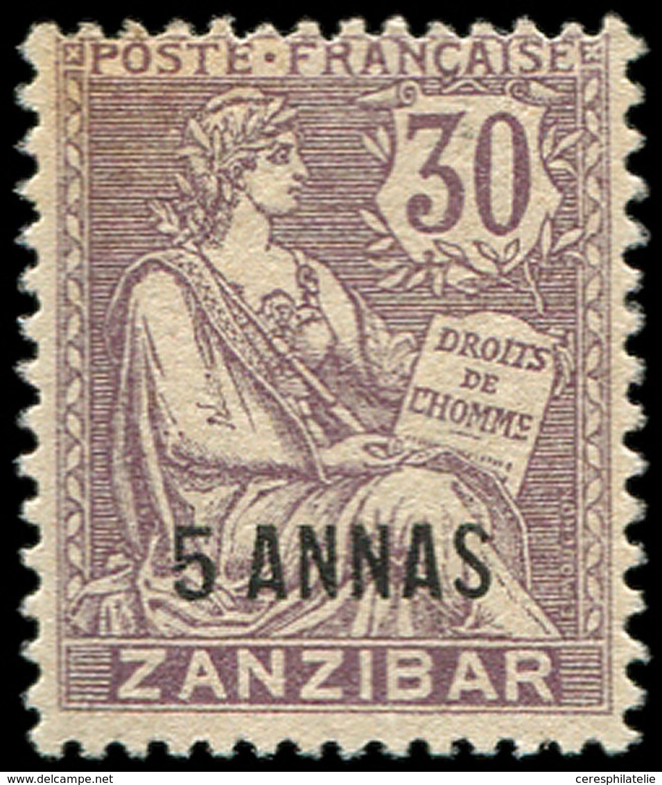 * ZANZIBAR 52a : 5a. Sur 30c. Violet, ERREUR, TB. C Et Br - Neufs