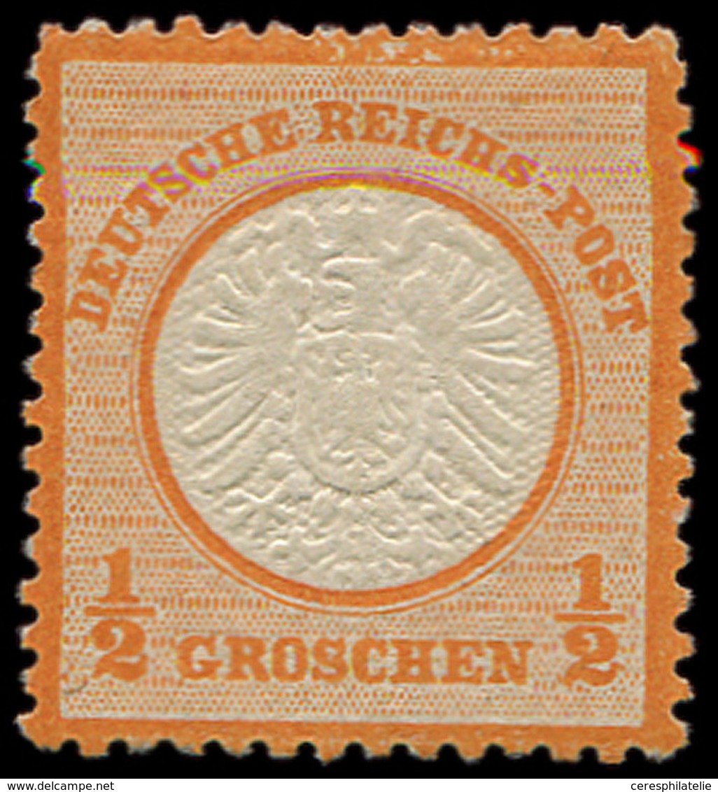 * EMPIRE 15 : 1/2g. Orange, Variété POINTS BLANCS Dans La Marge Supérieure, Position 66, TB, Certif. M-W Sommer - Ungebraucht