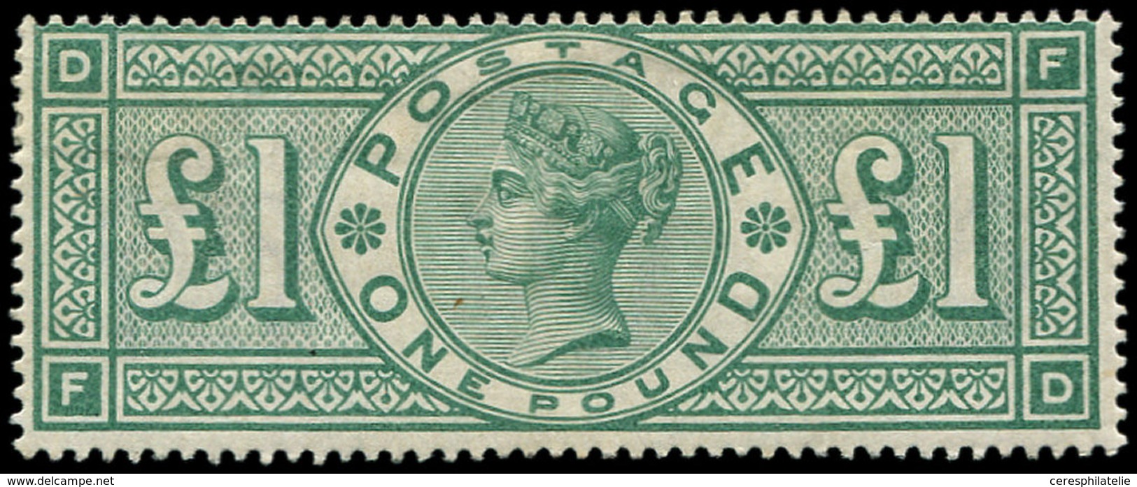 * GRANDE BRETAGNE 105 : 1£. Vert De 1887 à 1900, Adhérences Sinon TB - Lettres & Documents