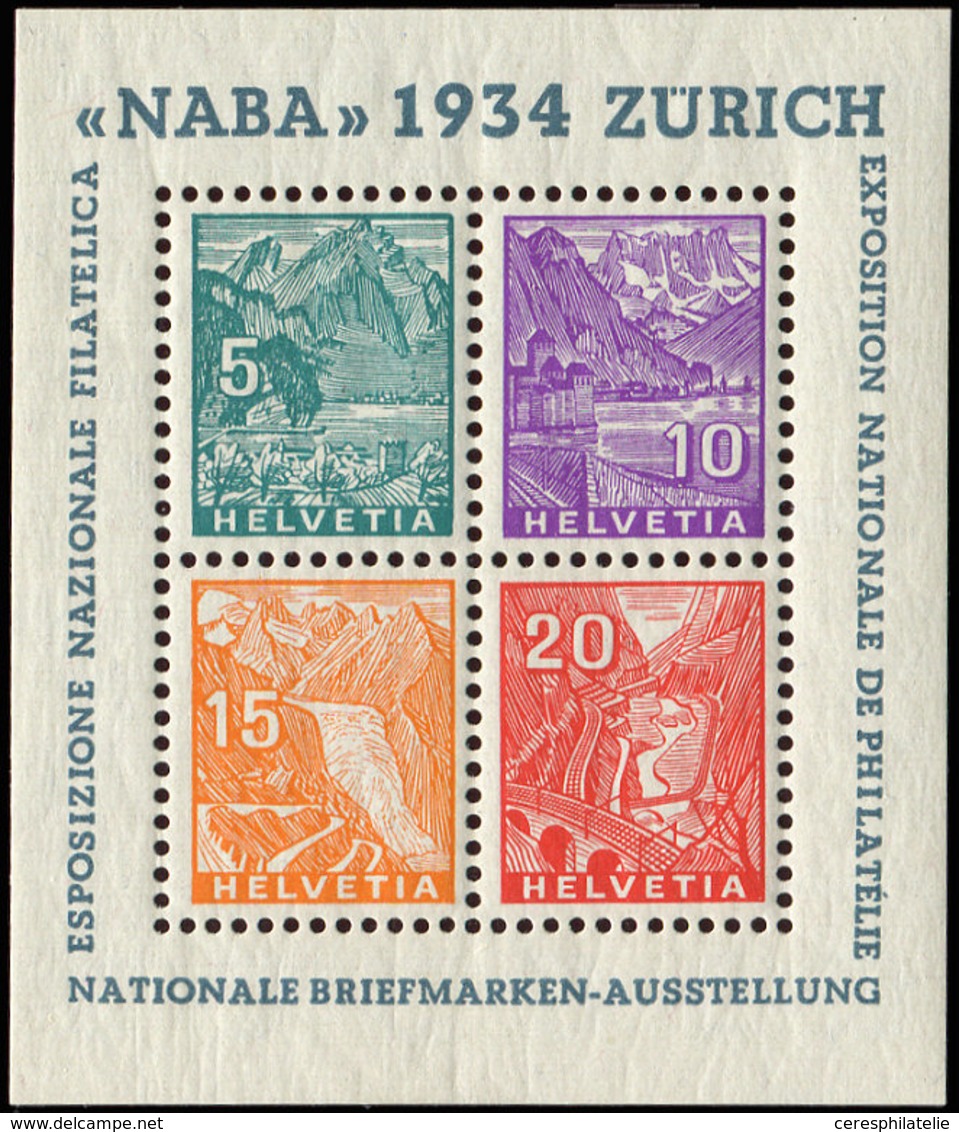 ** SUISSE BF 1 : Naba 1934, TB - Blocks & Kleinbögen