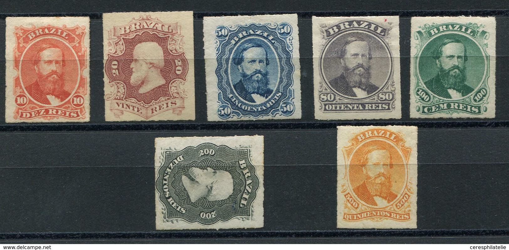 * BRESIL 30/36 : Pedro II, Percés En Lignes De 1876-77, N°30/31 (*), TB - Sonstige & Ohne Zuordnung