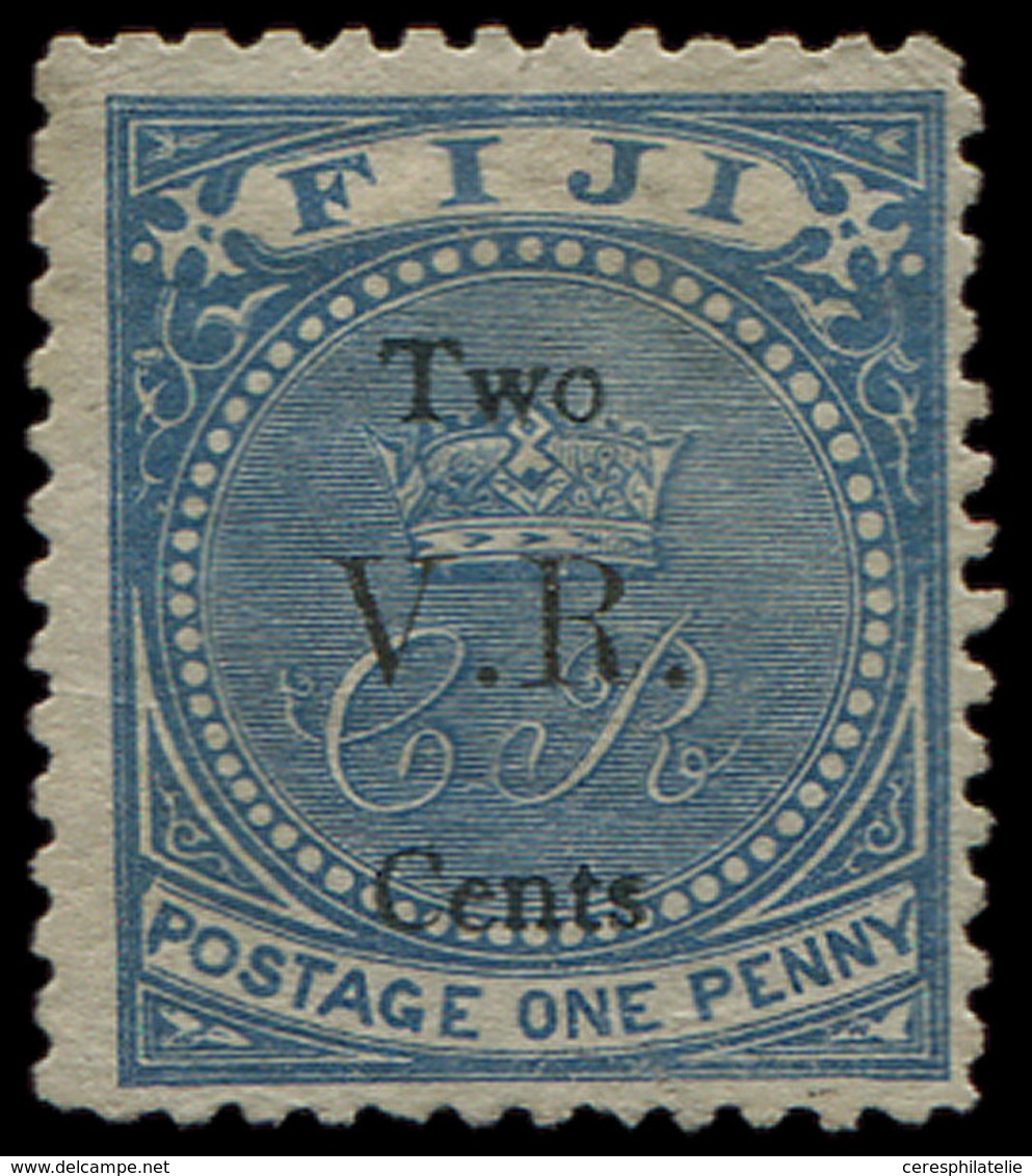 FIDJI 12a : Two Cents Sur 1p. Bleu, Obl., TB - Fidschi-Inseln (...-1970)