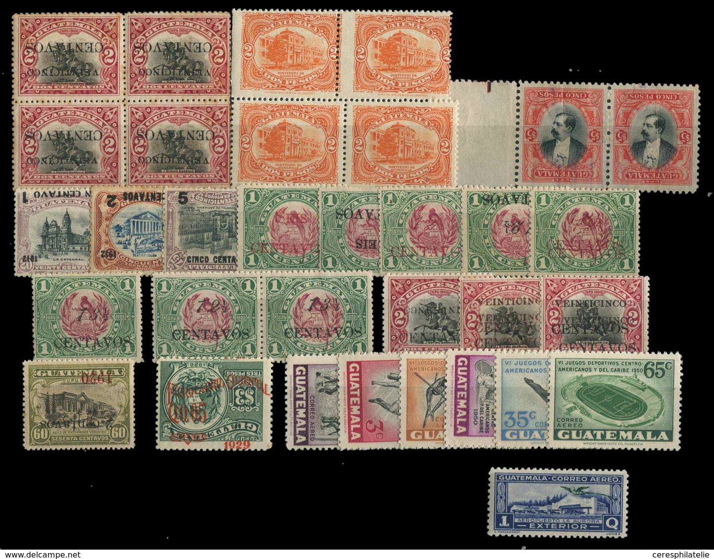 Guatemala, Petite Sélection Entre N°146 Et 245 + 2 PA, Nombreuses Variétés, 25 Pièces Neuves, Dans L'ensemble TB - Sammlungen (im Alben)