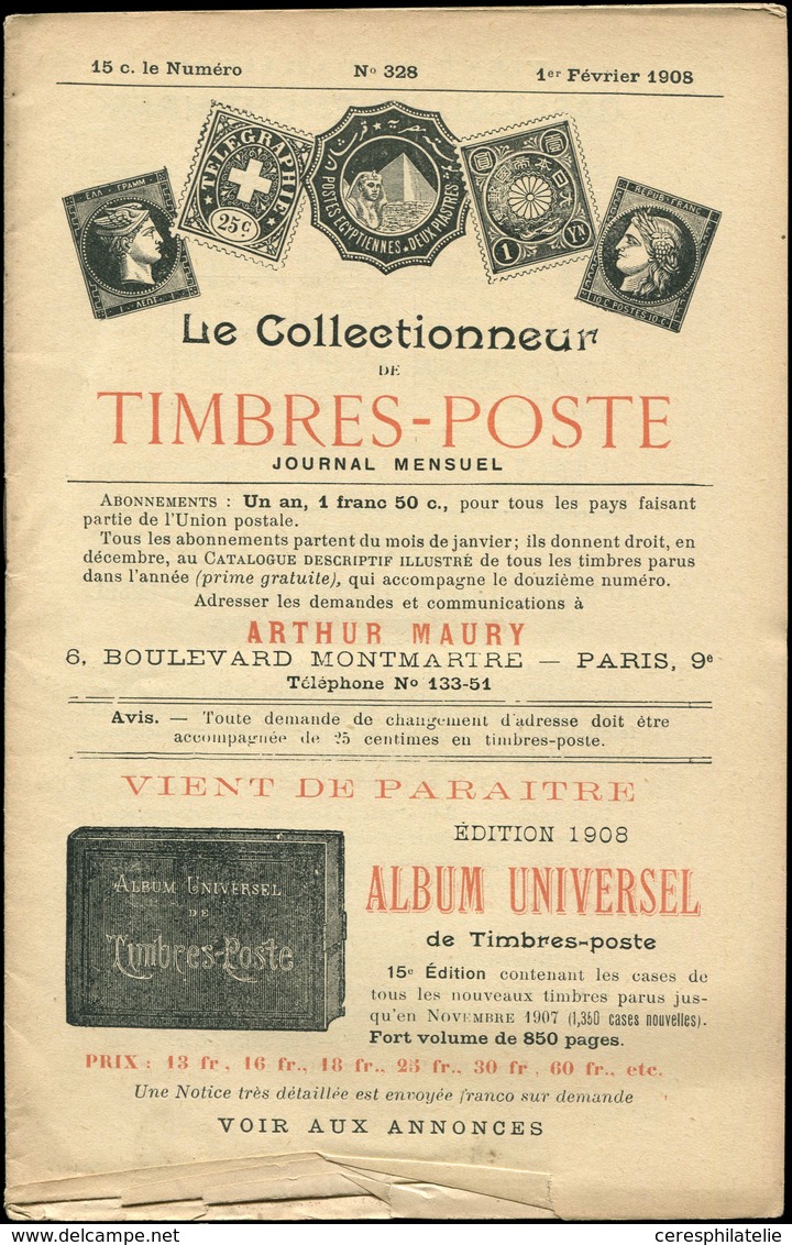 A. Maury, Le Collectionneur De Timbres Poste, Année 1908 Complète, R Et TB - Autres & Non Classés