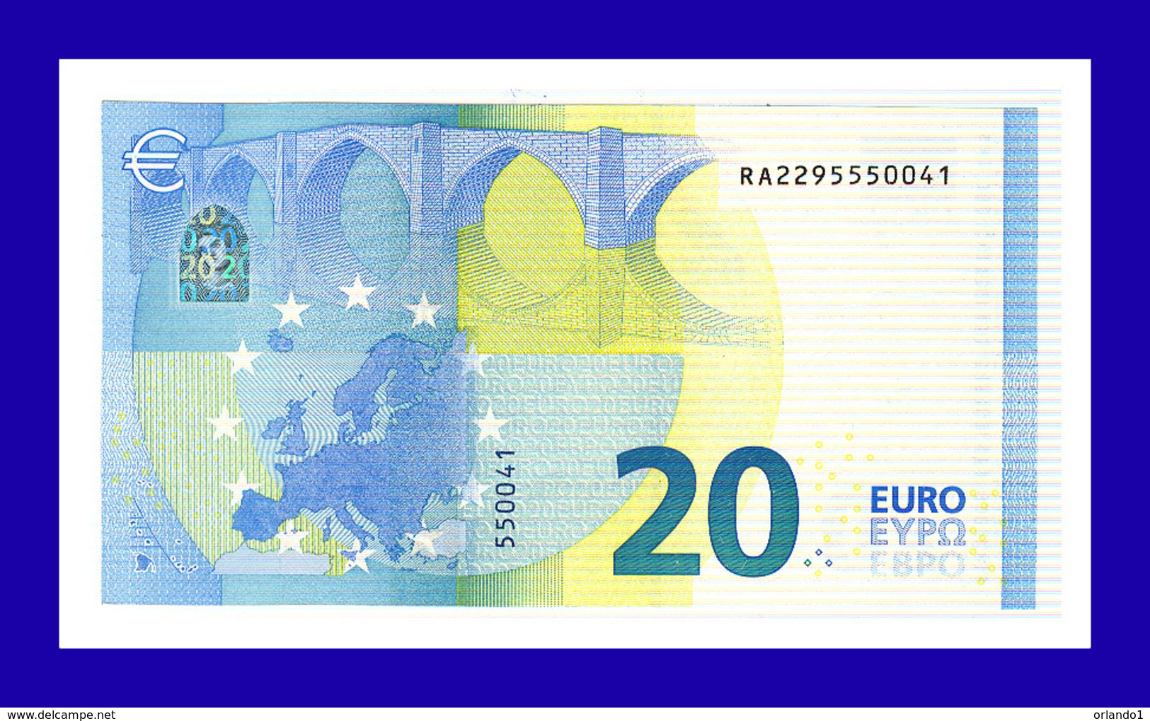 20 EURO "RA" BERLIN DRAGHI  R004 G3 UNC SEE SCAN!!!!! - 20 Euro