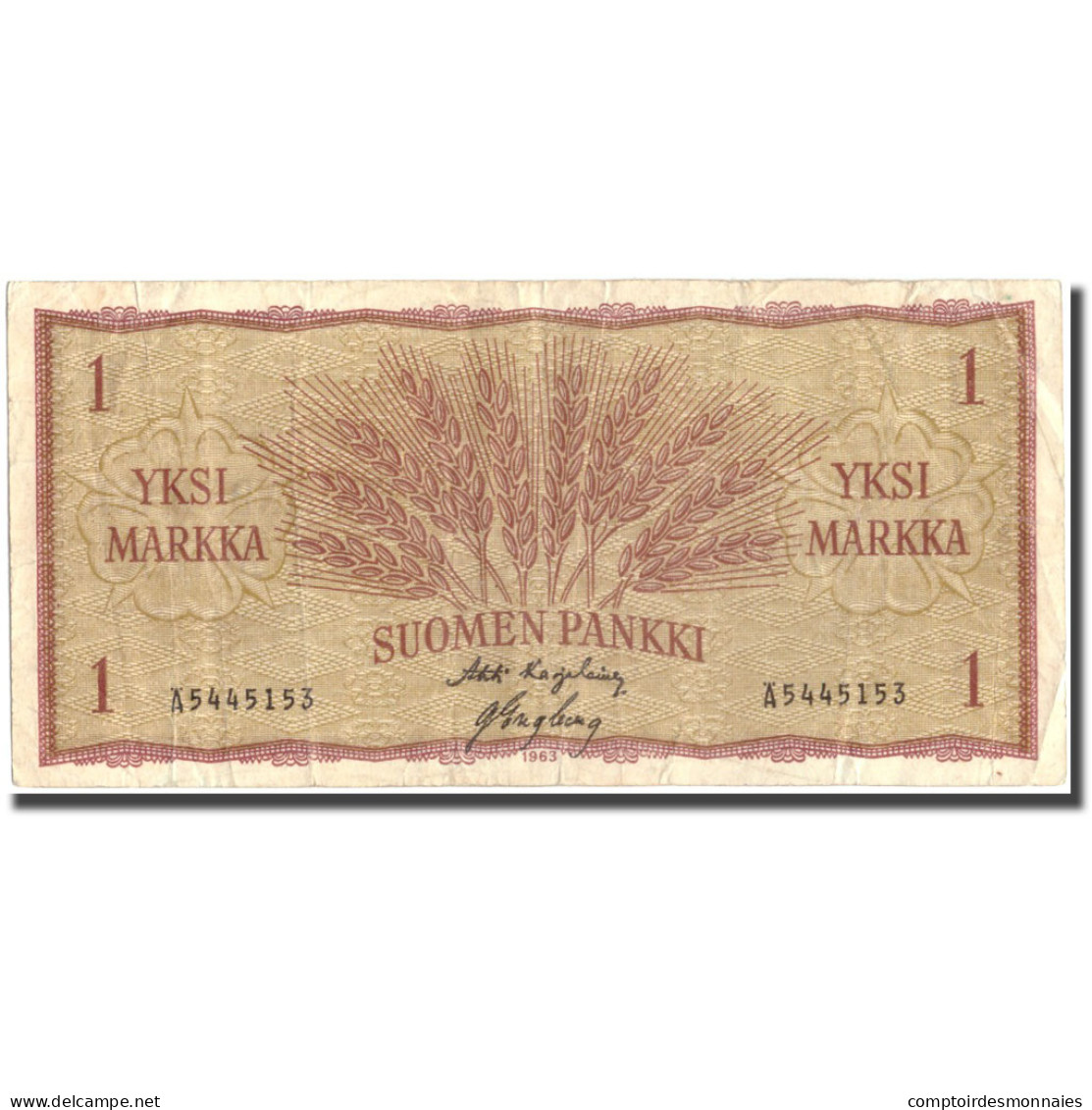 Billet, Finlande, 1 Markka, 1963, 1963, KM:98a, TTB - Finlande