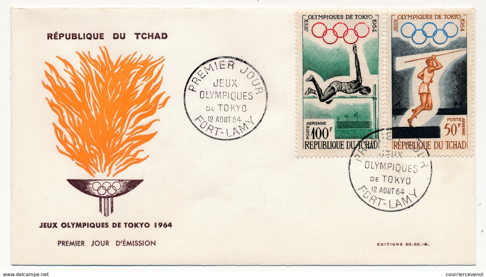 TCHAD => 2 FDC - Poste Aérienne / Jeux Olympiques De Tokyo - 30 Juillet 1964 - FDC