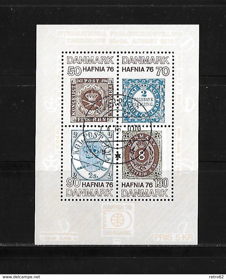 1975 Denmark → Hafnia 76 Philatelic Exhibition Miniature Sheet - Oblitérés