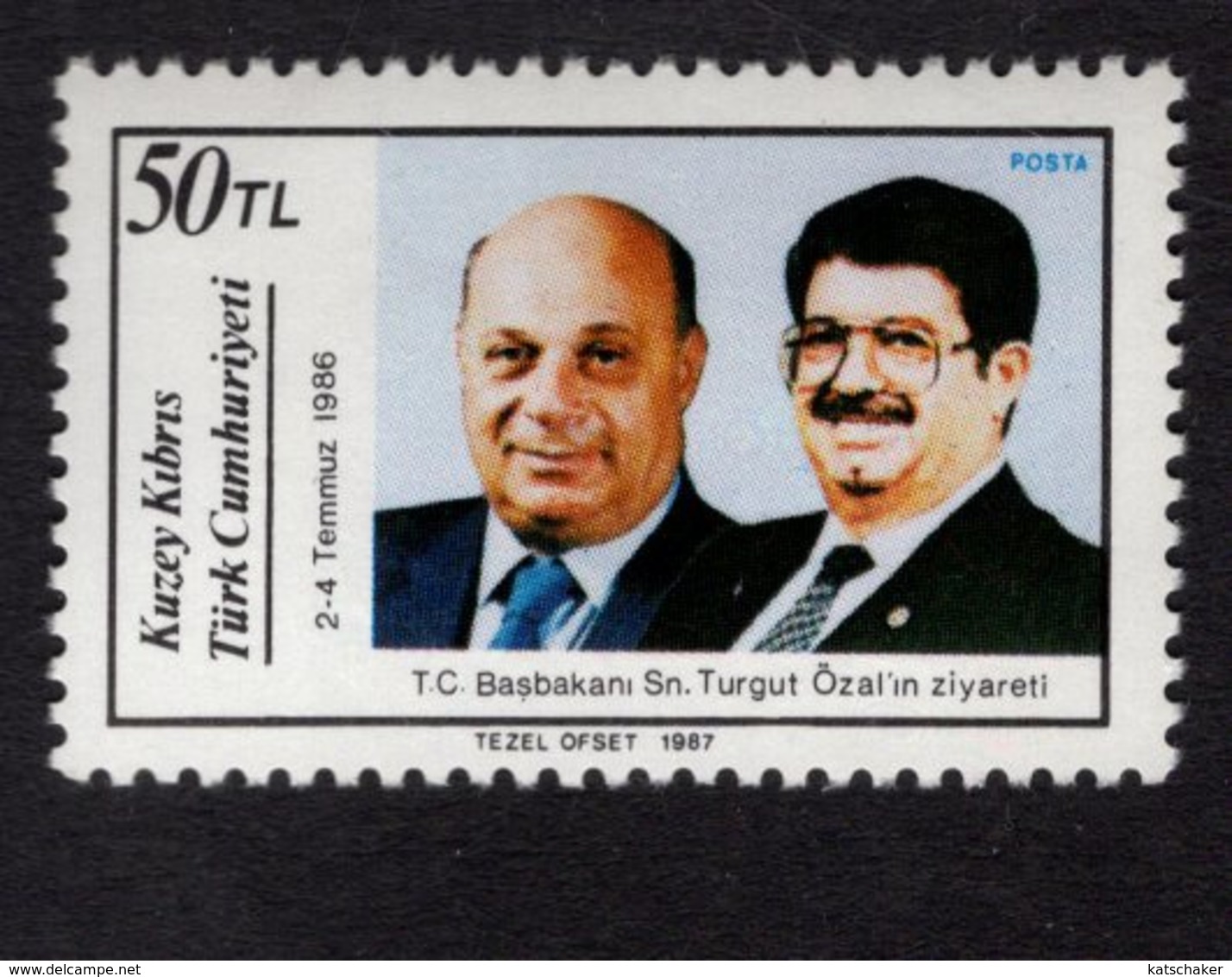 672558319 TURKISH CYPRUS 1987 POSTFRIS MINT NEVER HINGED POSTFRISCH EINWANDFREI SCOTT 216 - Neufs