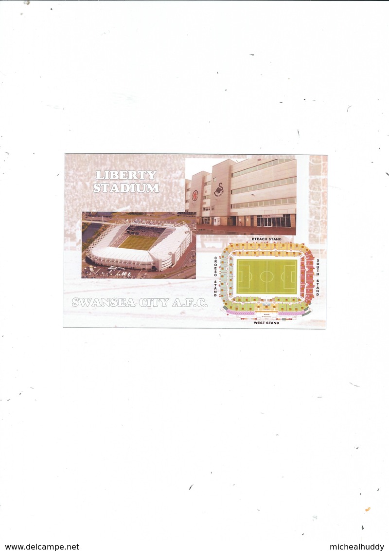 UK FOOTBALL LEAGUE  LIBERTY   STADIUM   HOME OF SWANSEA FC CARD NO FST 38 - Soccer