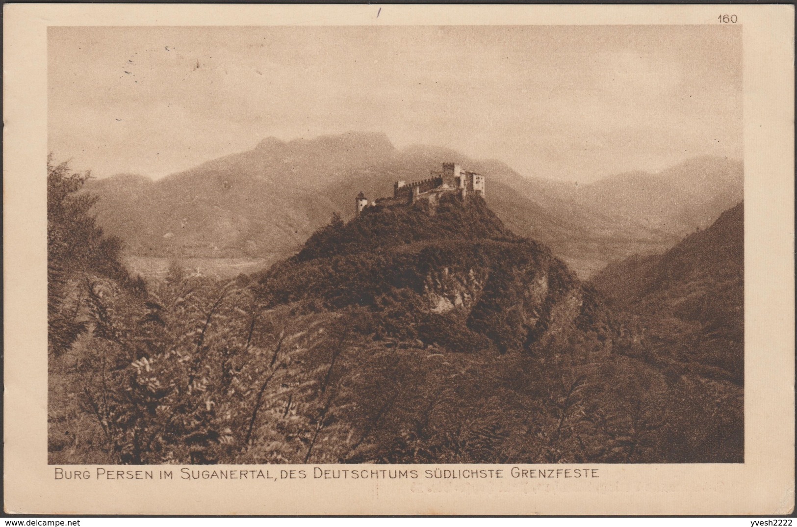 Allemagne / Italie 1915. Carte De Franchise Militaire. Castel Pergine (Burg Persen), Château Gothique Tardif. Alpes - Châteaux