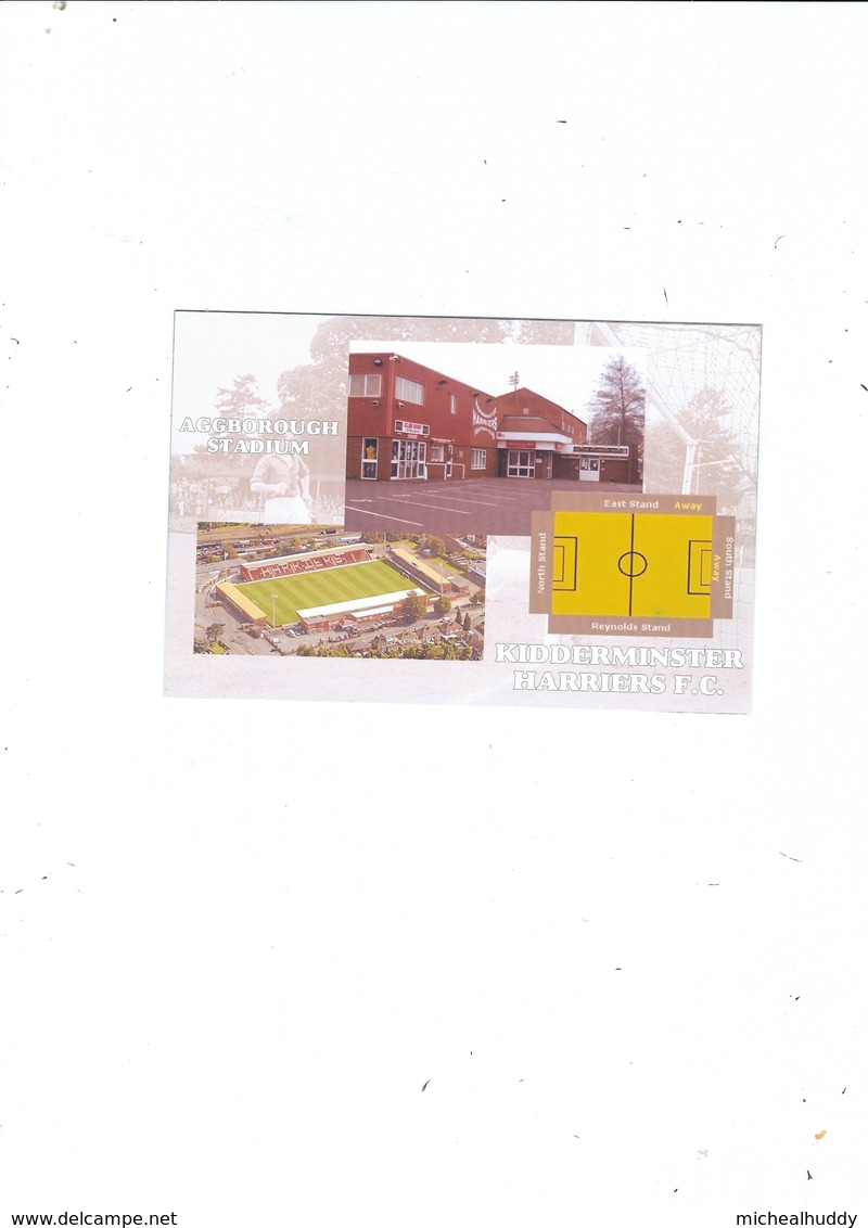 UK FOOTBALL LEAGUE  AGGBOROUGH   STADIUM   HOME OF KIDDERMINSTER HARRIERS FC CARD NO FST 60 - Soccer