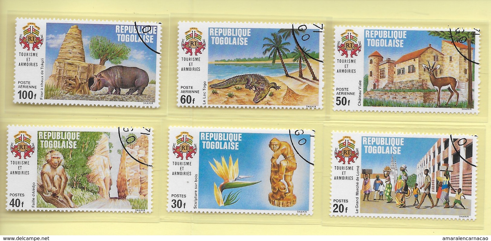 TIMBRES - STAMPS - SELLOS - REP. TOGOLAISE - 1971 - TOURISME, ANIMAUX ET AUTRES -  SÉRIE AVEC TIMBRES OBLITERÉS - Autres & Non Classés