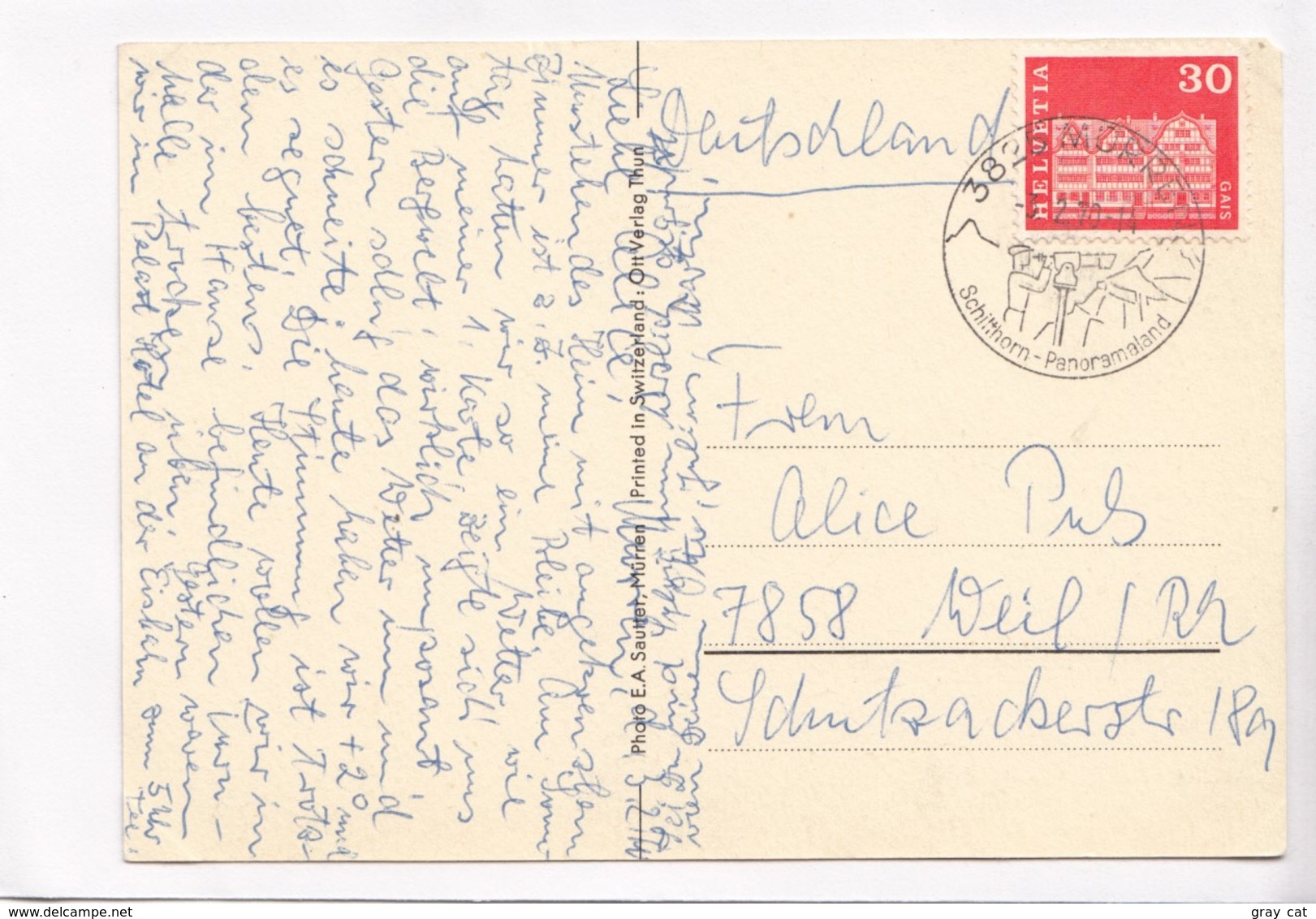 SLL-Kurs-Zentrum Murren, Switzerland, 1970 Used Postcard [22341] - Mürren