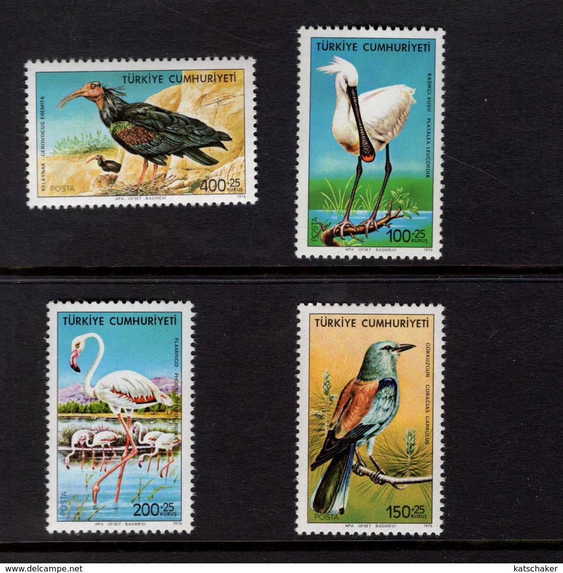 672592471 TURKEY 1976 POSTFRIS MINT NEVER HINGED POSTFRISCH EINWANDFREI SCOTT B153 B156 BIRDS VOGELS - Neufs