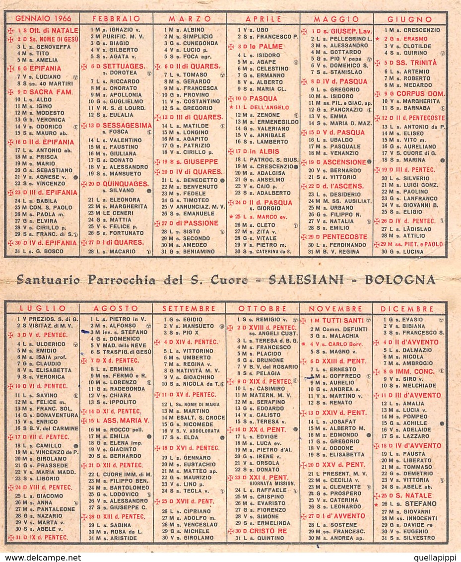 08869 "CALENDARIETTO-MARIA AIUTO DEI CRISTIANI-SACRO CUORE DI GESU' 1964-SANTUARIO S.CUORE SALESIANI BOLOGNA" CROMO - Petit Format : 1961-70