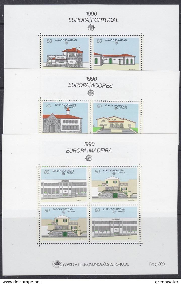 Europa Cept 1990 Portugal, Azores, Madeira 3 M/s ** Mnh (41346) Promotion - 1990