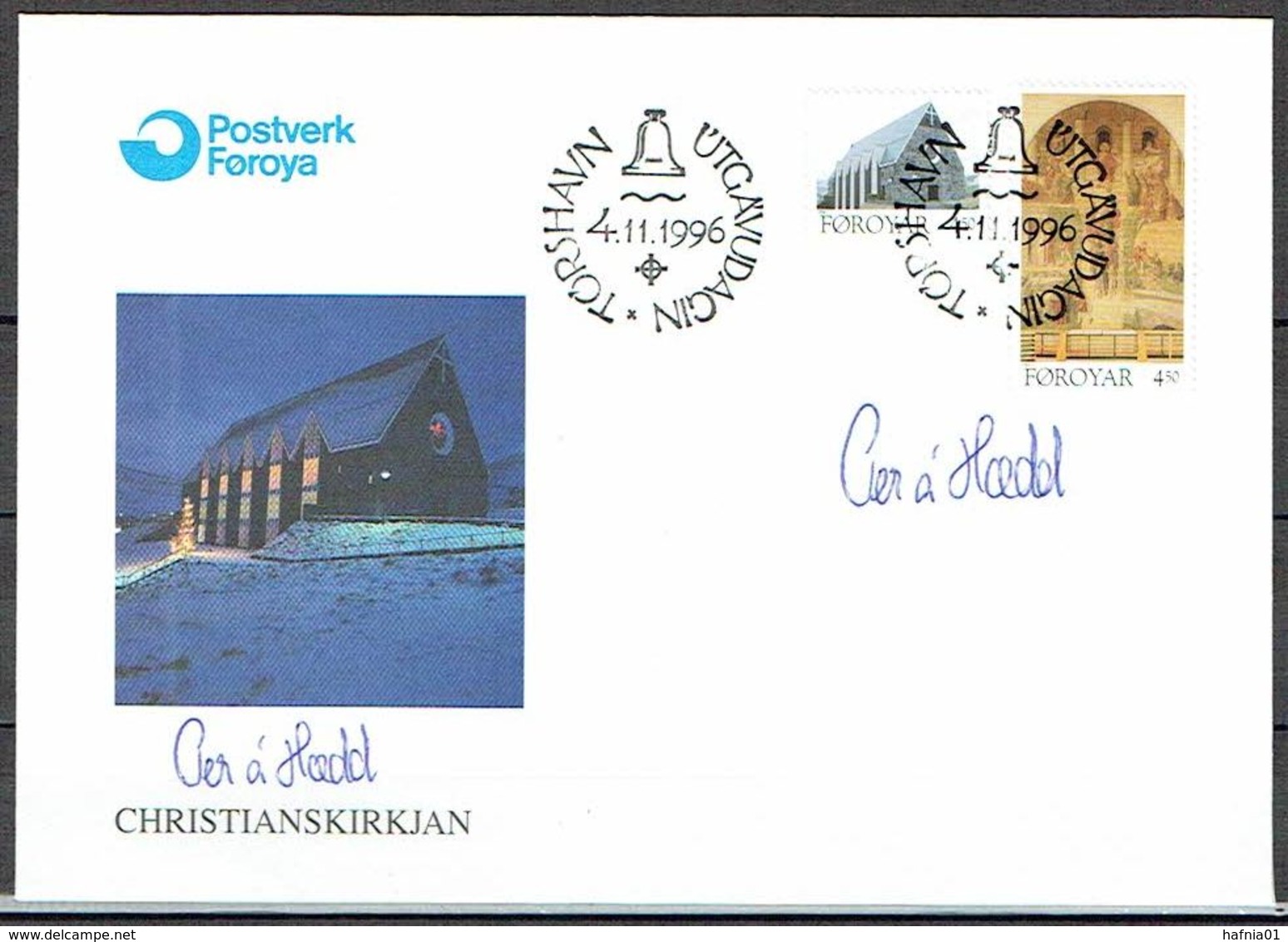 Faroe Islands 1996.  Christianschurch In Klaksvik.  Michel 308-09   FDC.   Signed. - Féroé (Iles)