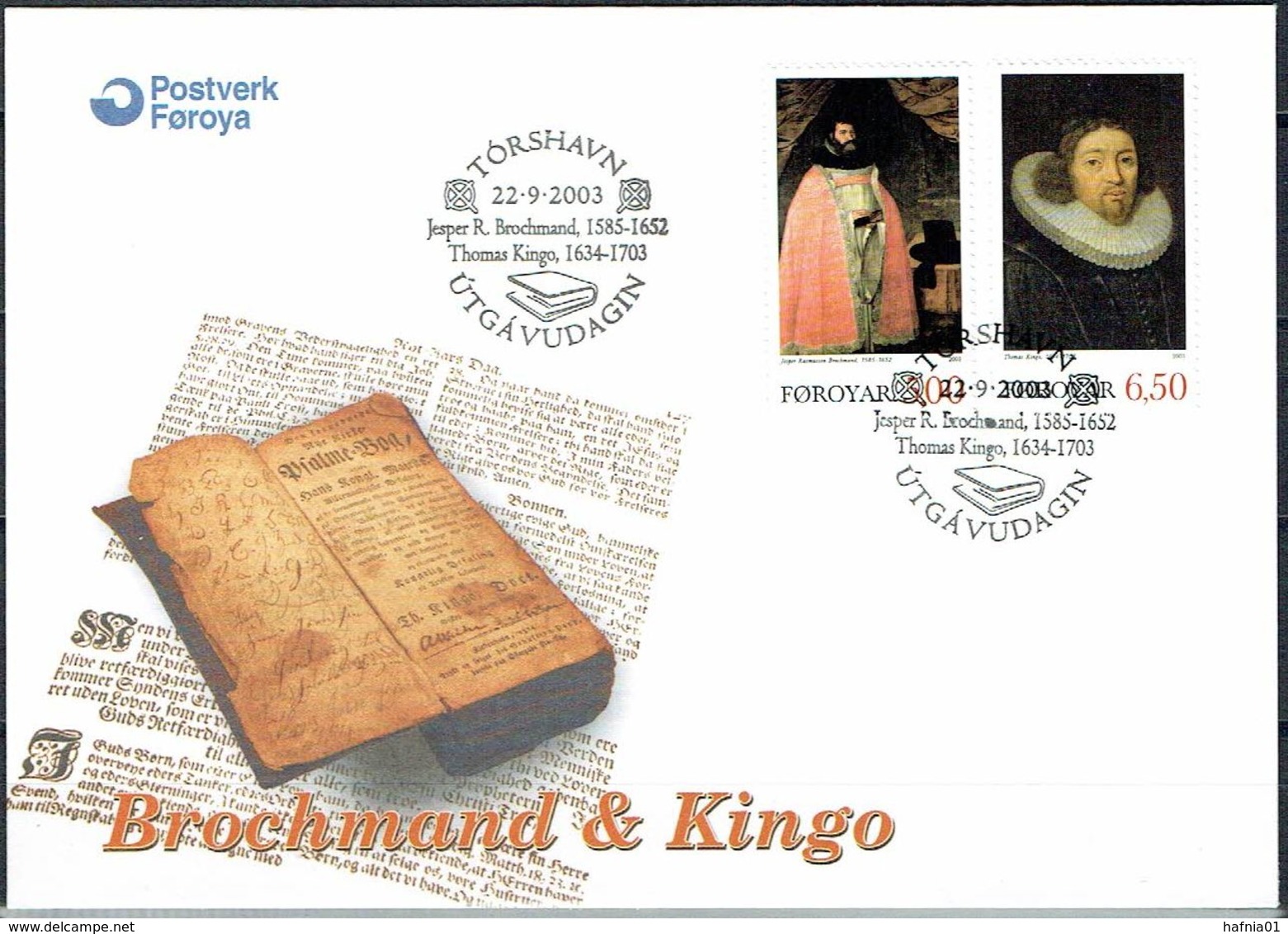 Faroe Islands 2003.  Importanrt Faroese Theologians. Michel 471-72. FDC. - Féroé (Iles)