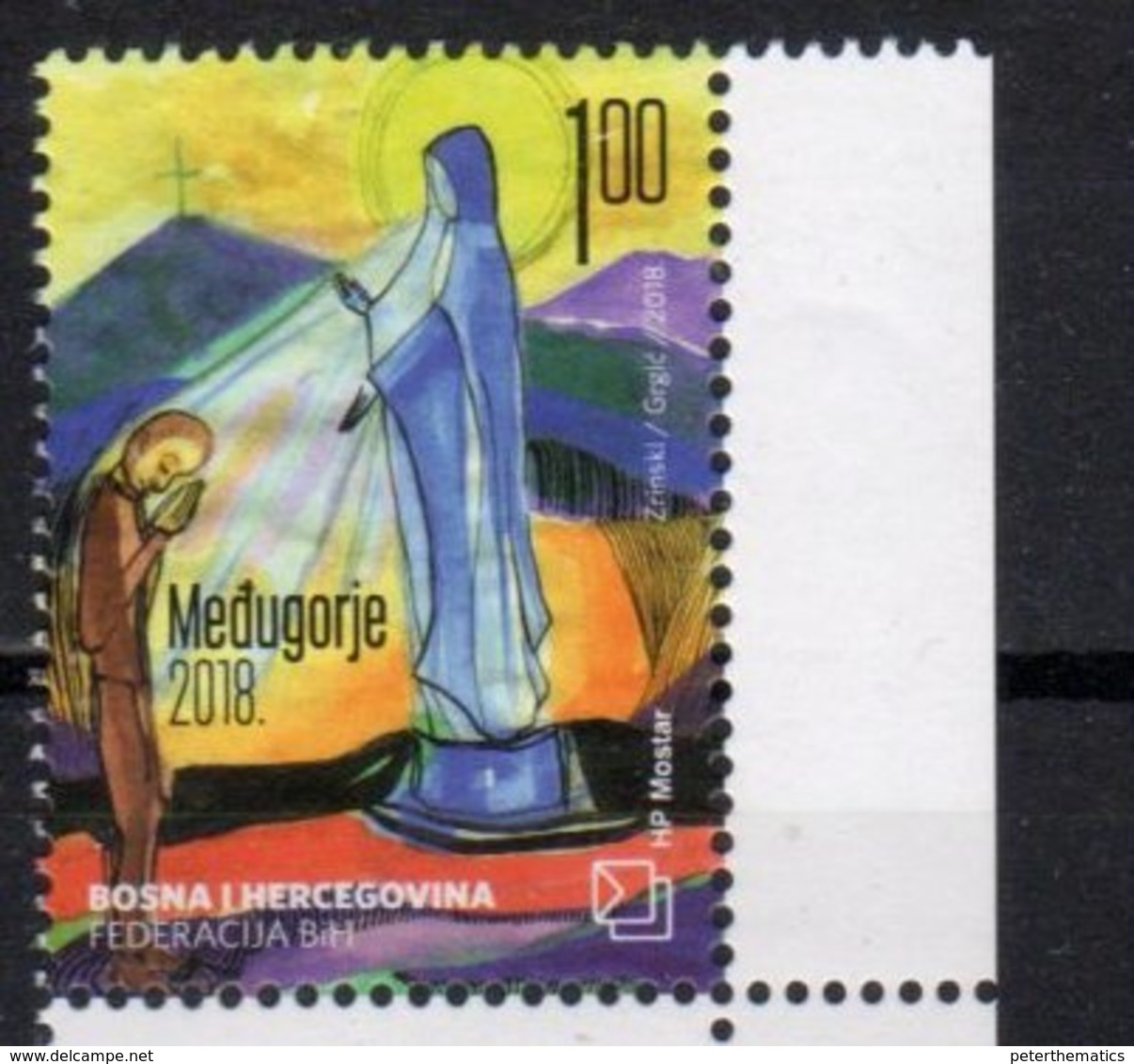 BOSNIA CROAT , 2018, MNH, CHRISTIANITY, MEDUGORJE,1v - Christianity