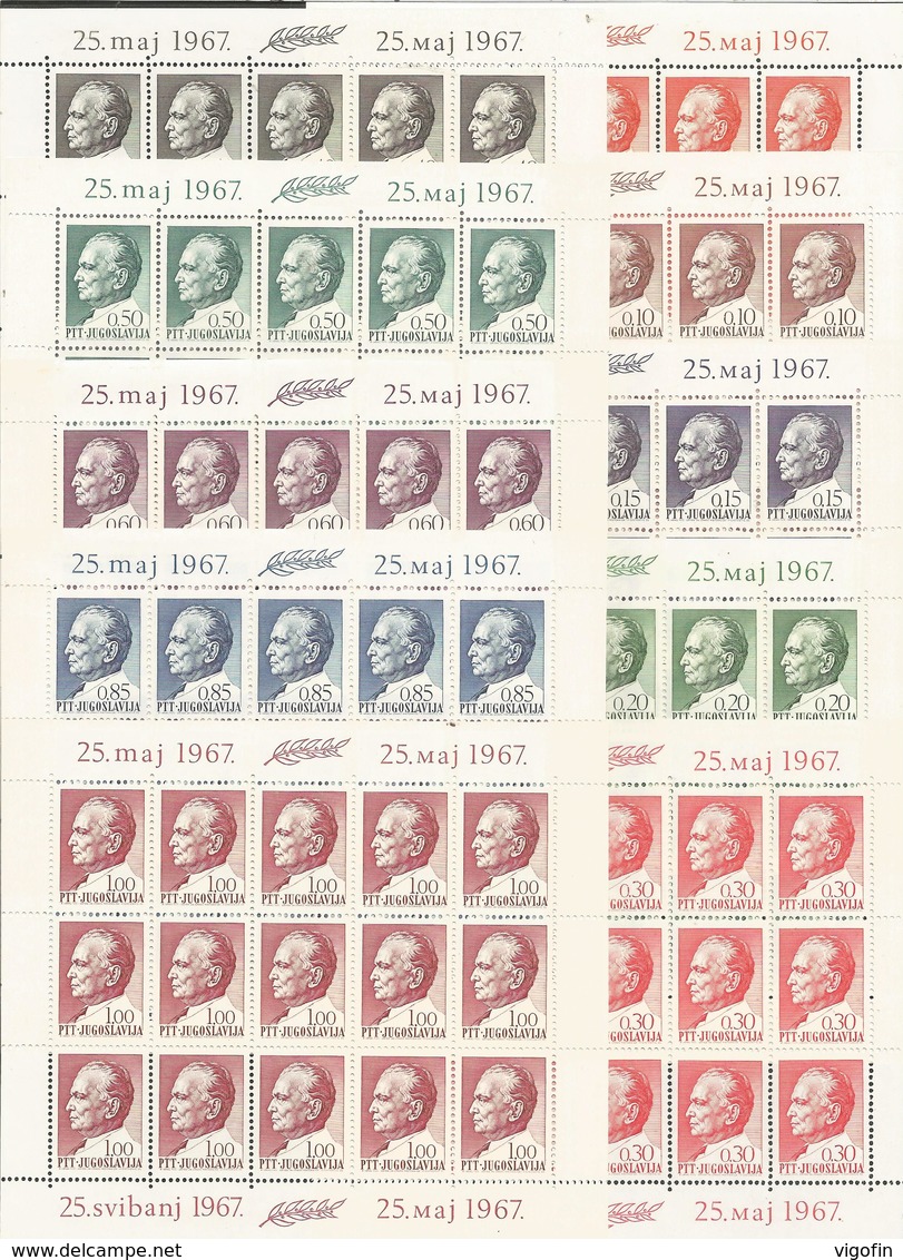 YU 1967-1206-15 75A°BORNDAY OF PRESIDENT TITO, JUGOSLAVIA, 10MS, MNH - Blocks & Kleinbögen