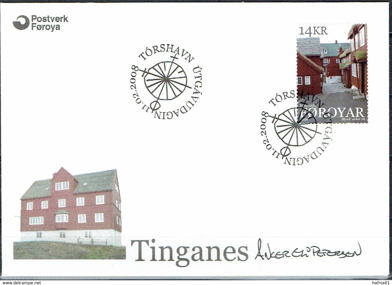 Faroe Islands 2008.  Peninsula Tinganes. Michel 635  FDC.  Signed. - Féroé (Iles)