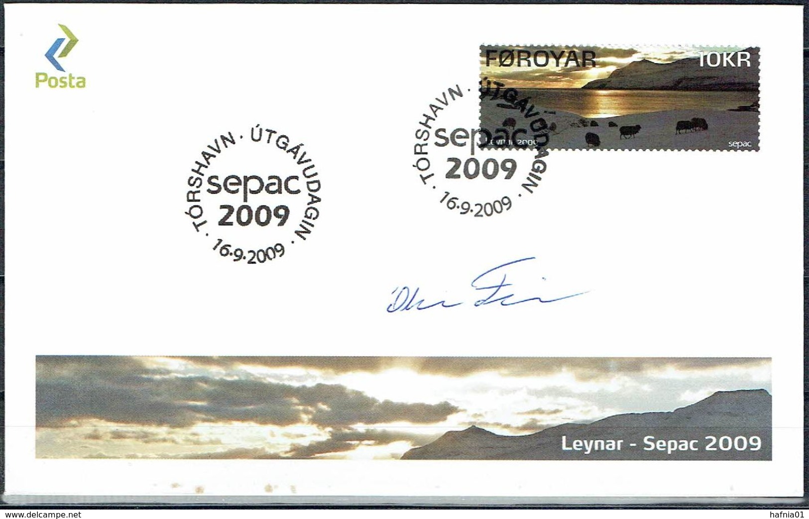 Faroe Islands 2009.  SEPAC: Landscapes.  Michel 682 FDC.  Signed. - Féroé (Iles)