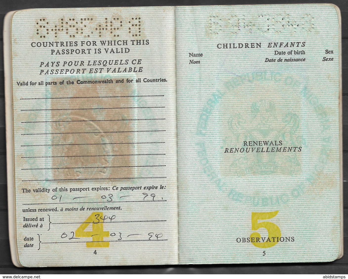 NIGERIA EXPIRED PASSPORT GOOD CONDITION - Nigeria (1961-...)