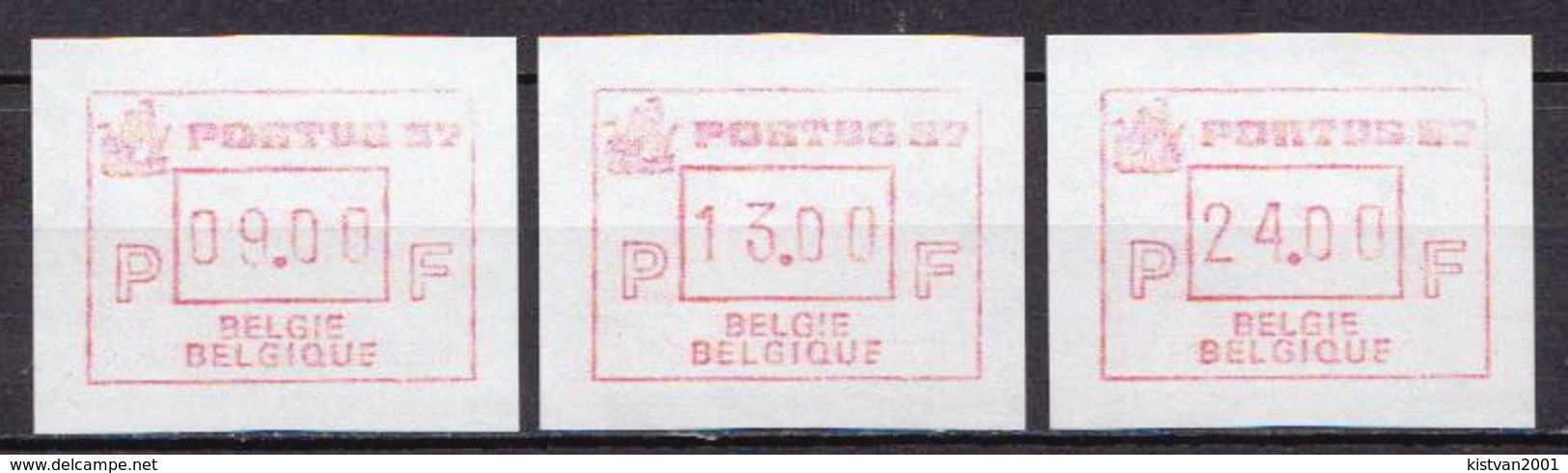 Belgium 3 MNH Machine Stamps - 1980-99