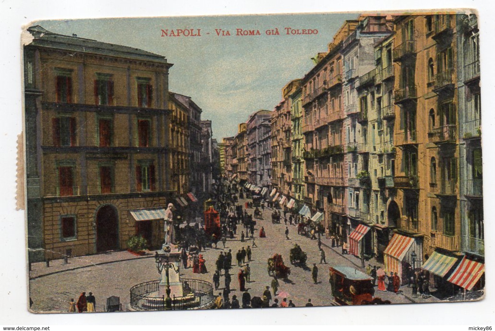 Costa-Rica--1916--carte Postale Animée De NAPLES(Italie)  SAN JOSE Pour LE PERREUX (France)--griffe TRANSITO-timbres-- - Costa Rica