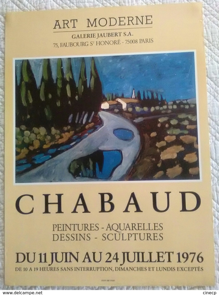 AFFICHE ANCIENNE ORIGINALE Auguste CHABAUD 1976 Galerie Jaubert Paris 8è Imp. Steff - Posters