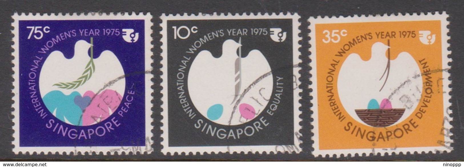 Singapore 268-270 1975 International Women's Day, Used - Singapore (1959-...)