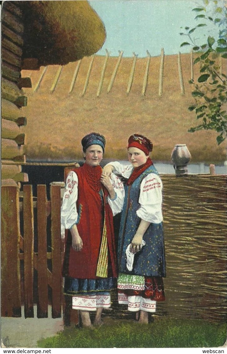 AK Ukraine Ukrainische Volkstypen Frauen Color 1915 #03 - Europa