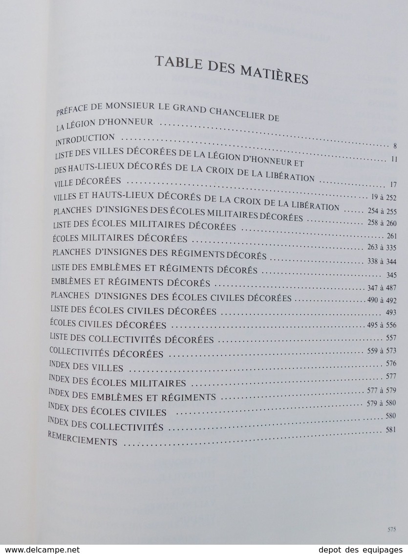 LEGION D HONNEUR : TRES BEAU LIVRE UNITES + VILLES Décorées - Frankreich