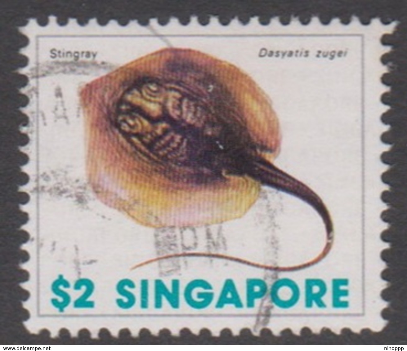 Singapore 302 1977 Marine Life Definitive,$ 2 Sting Ray, Used - Singapore (1959-...)