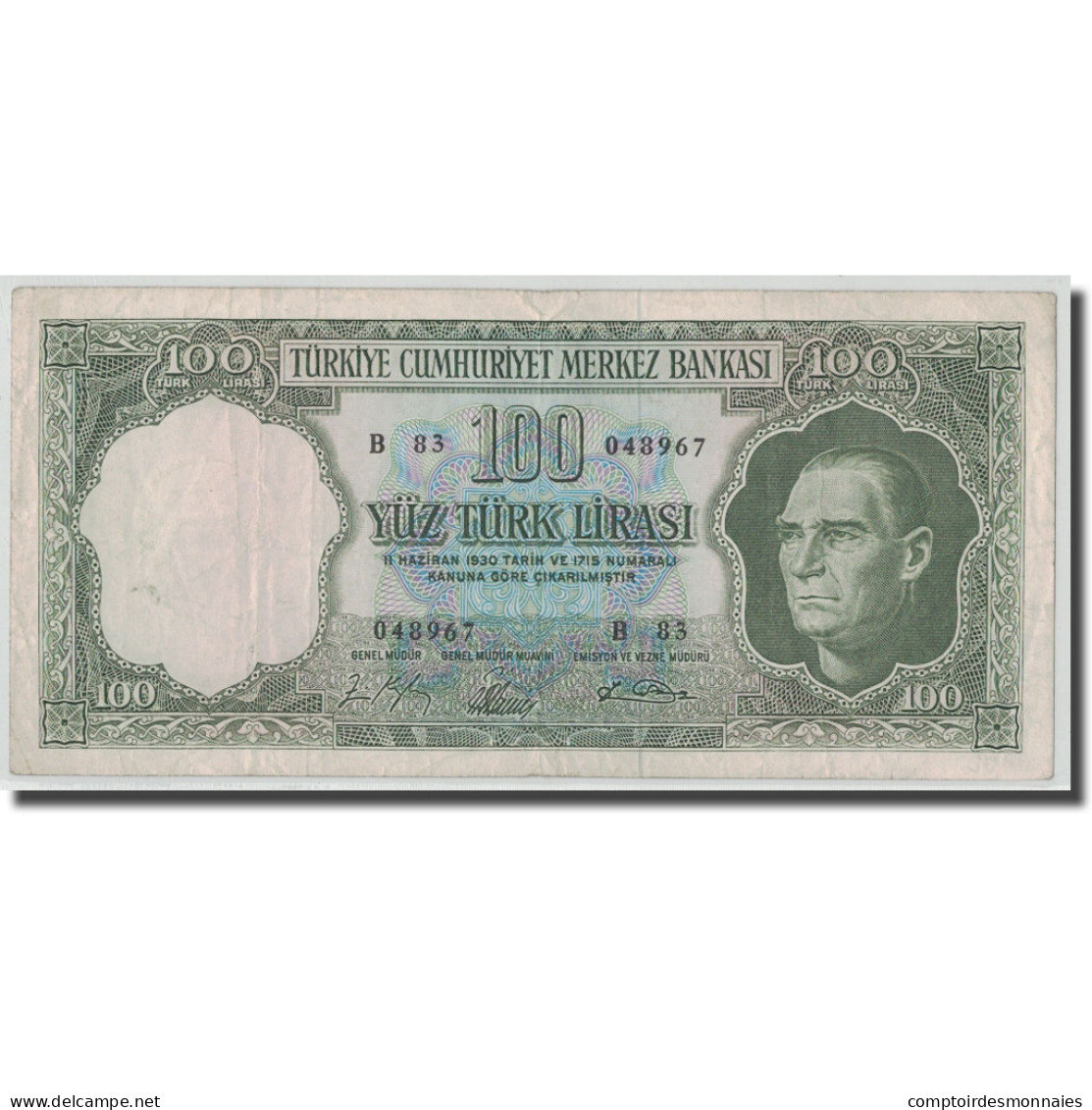 Billet, Turquie, 100 Lira, L.1930, 1964.10.01, KM:177a, TB+ - Turquie