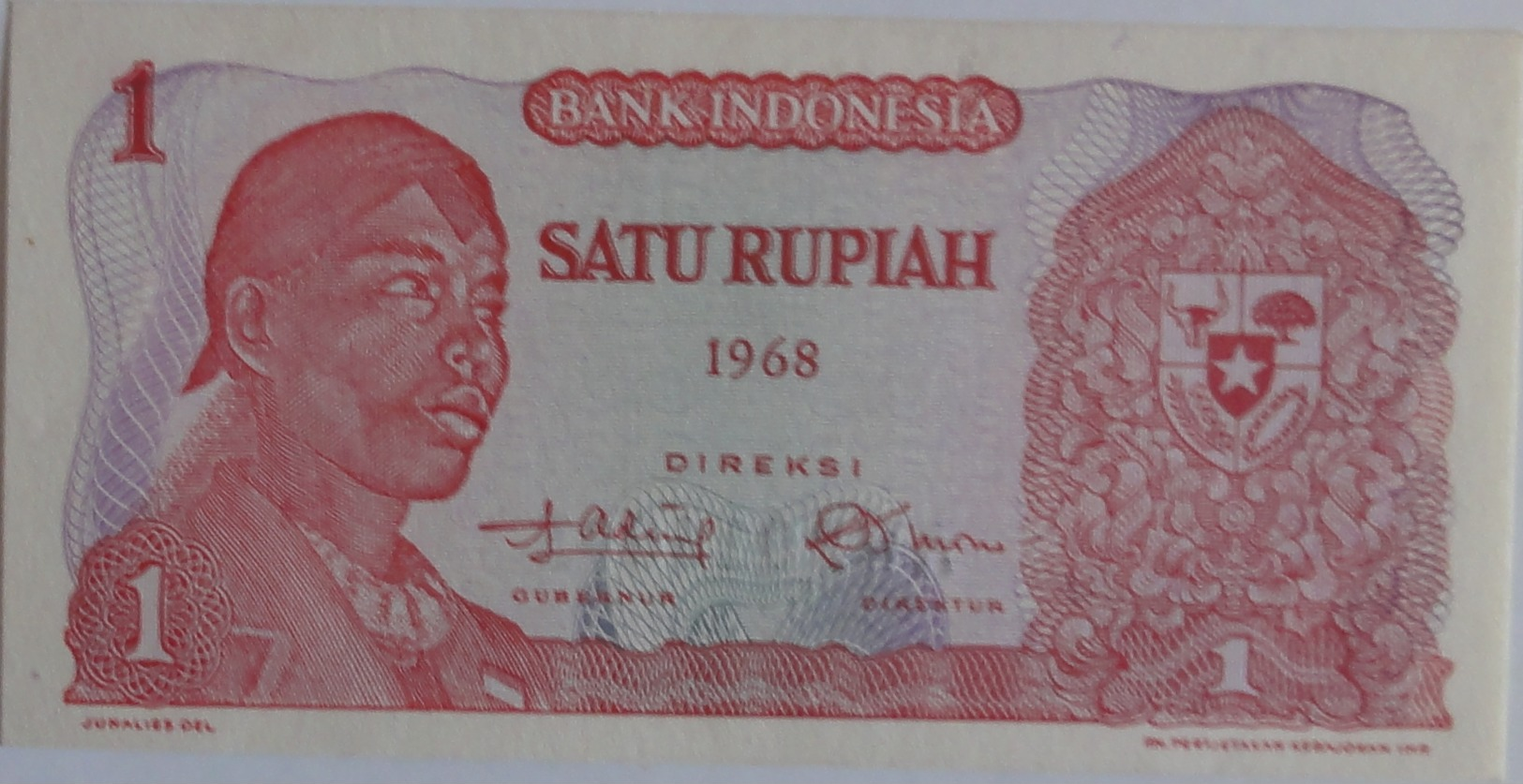 Indonesia 1 Rupiah 1968 UNC, World Paper Money P-102a - Indonésie