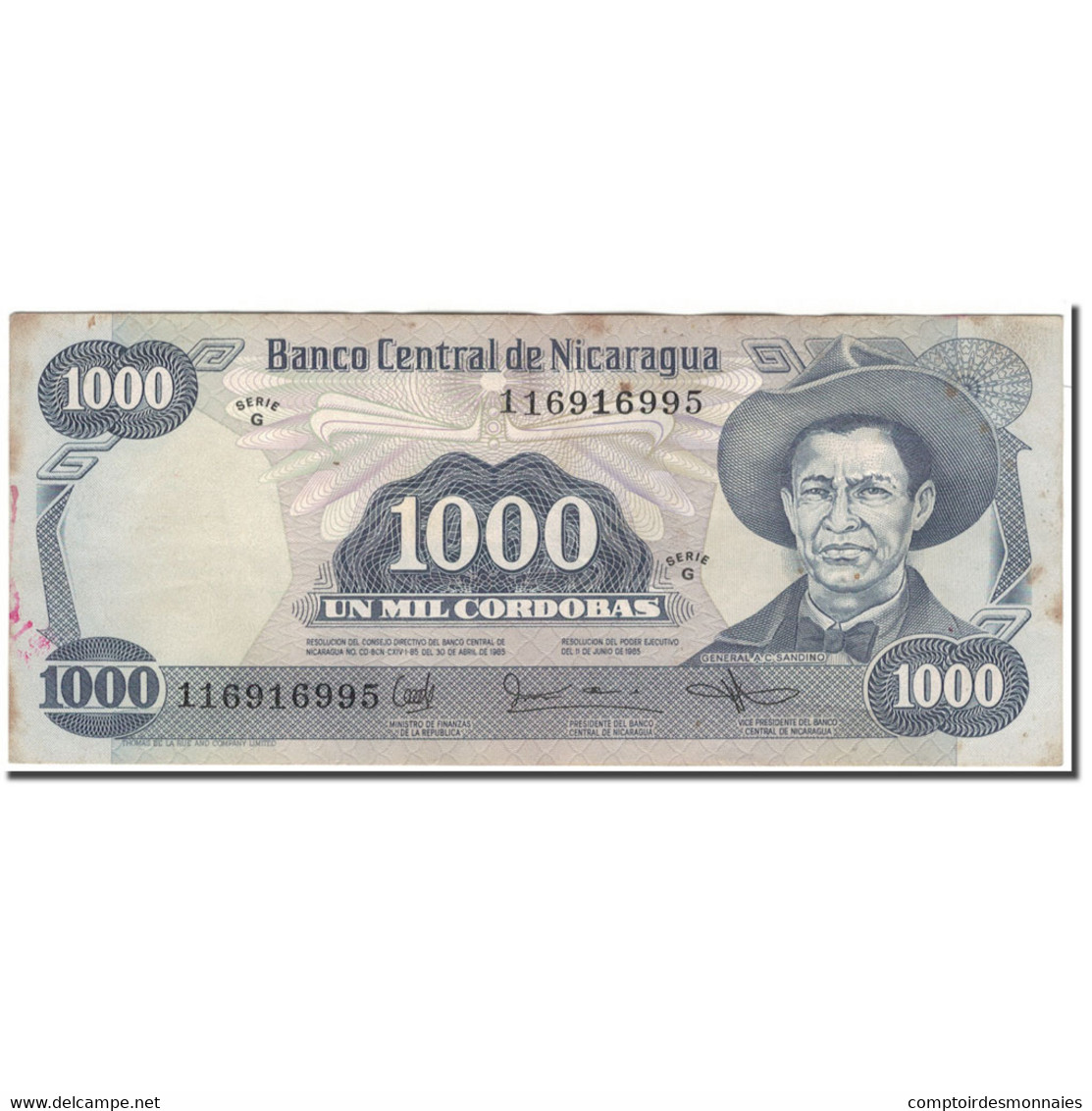 Billet, Nicaragua, 1000 Cordobas, KM:145a, TTB - Nicaragua