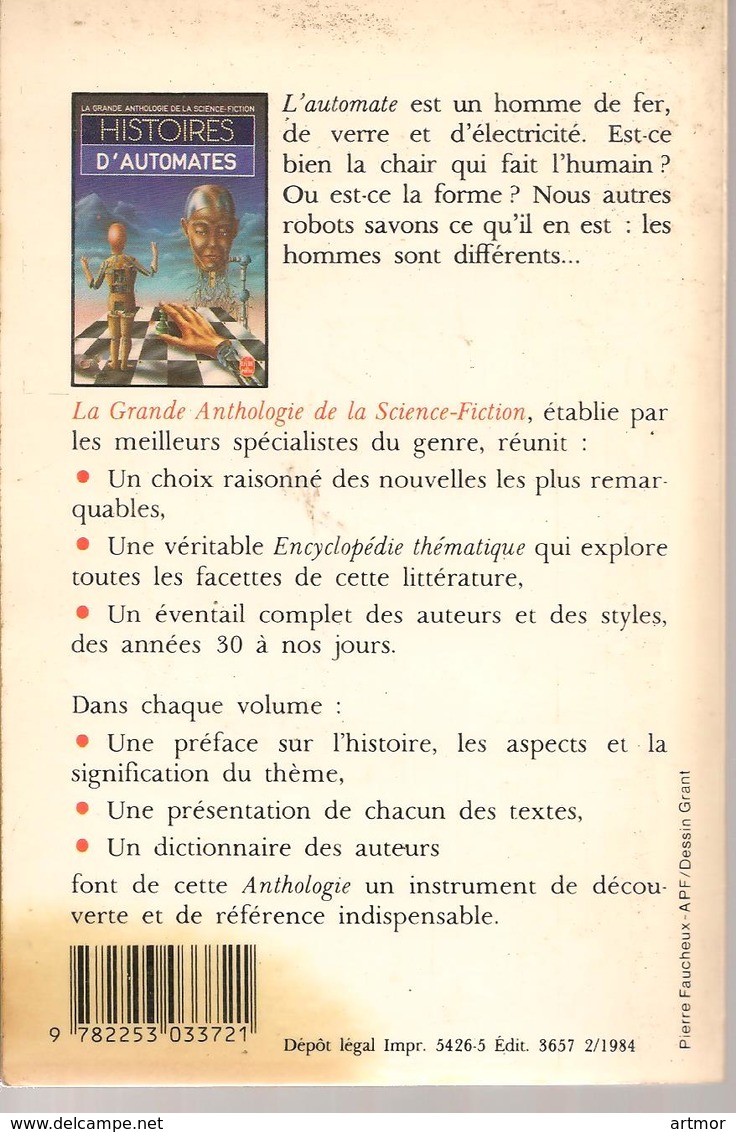 GRANDE ANTHOLOGIE DE LA SF - HISTOIRES D'AUTOMATES  - EO 1984 - - Livre De Poche