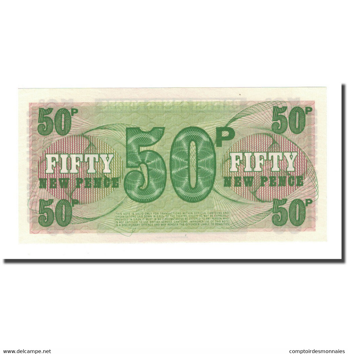 Billet, Grande-Bretagne, 50 New Pence, Undated (1972), KM:M49, NEUF - Fuerzas Armadas Británicas & Recibos Especiales