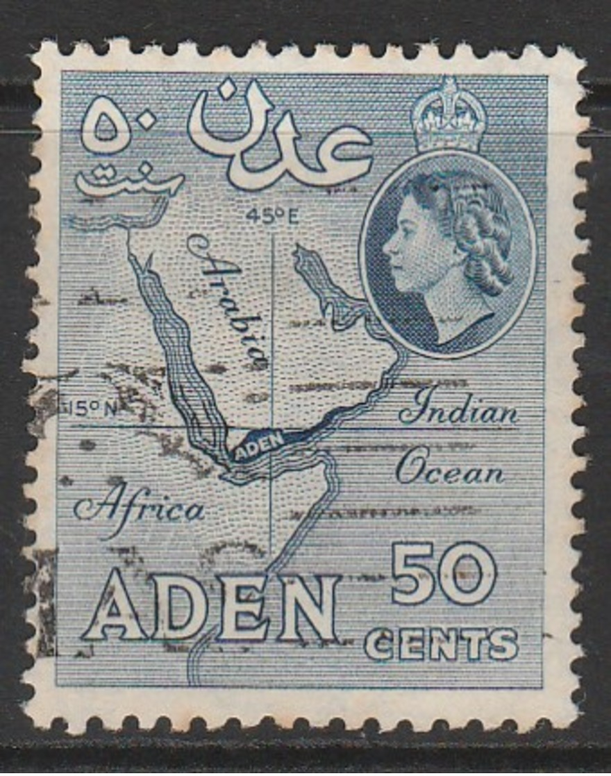 Aden 1953 -1959 New Daily Stamps 50 C Blue SW 54 O Used - Aden (1854-1963)